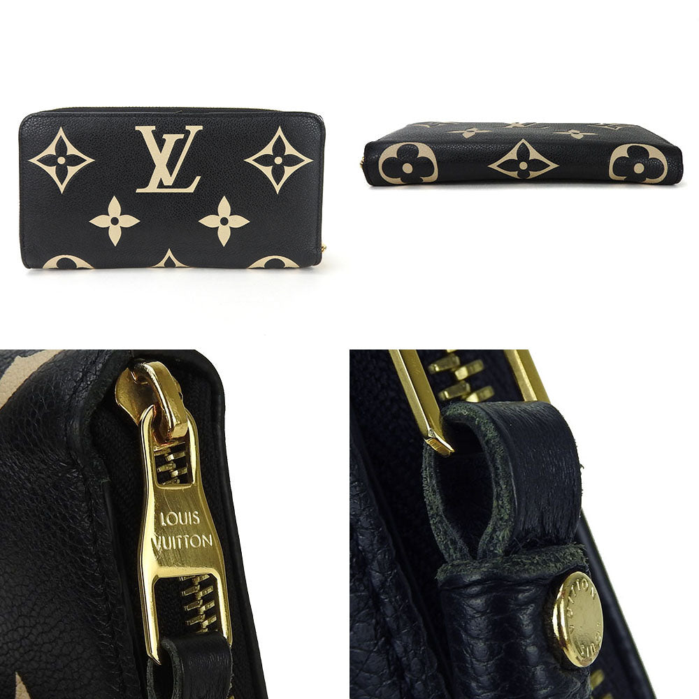 Louis Vuitton Long Wallet Purse M80481 Monogram Ann Platt Black Zippy Wallet Women(Unisex)
