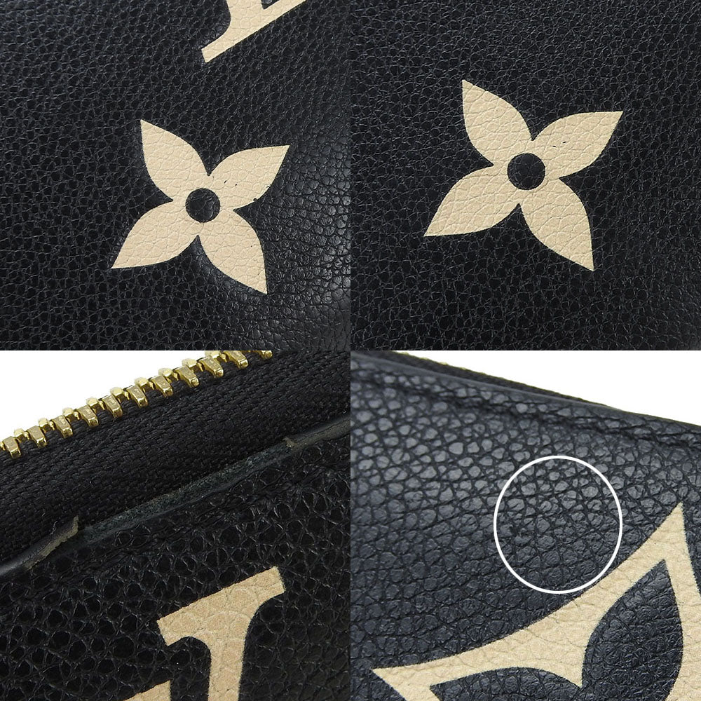 Louis Vuitton Long Wallet Purse M80481 Monogram Ann Platt Black Zippy Wallet Women(Unisex)
