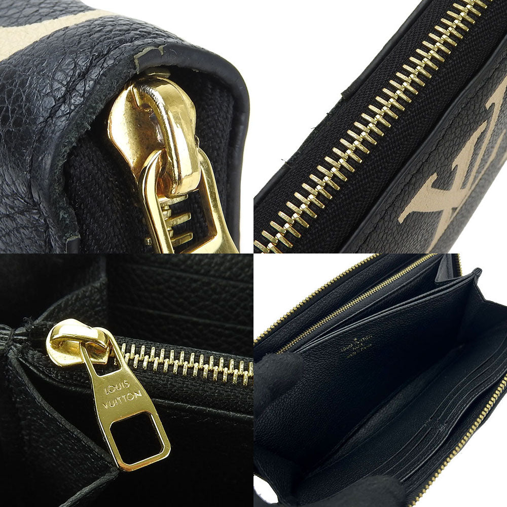 Louis Vuitton Long Wallet Purse M80481 Monogram Ann Platt Black Zippy Wallet Women(Unisex)