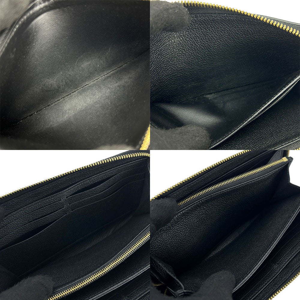 Louis Vuitton Long Wallet Purse M80481 Monogram Ann Platt Black Zippy Wallet Women(Unisex)