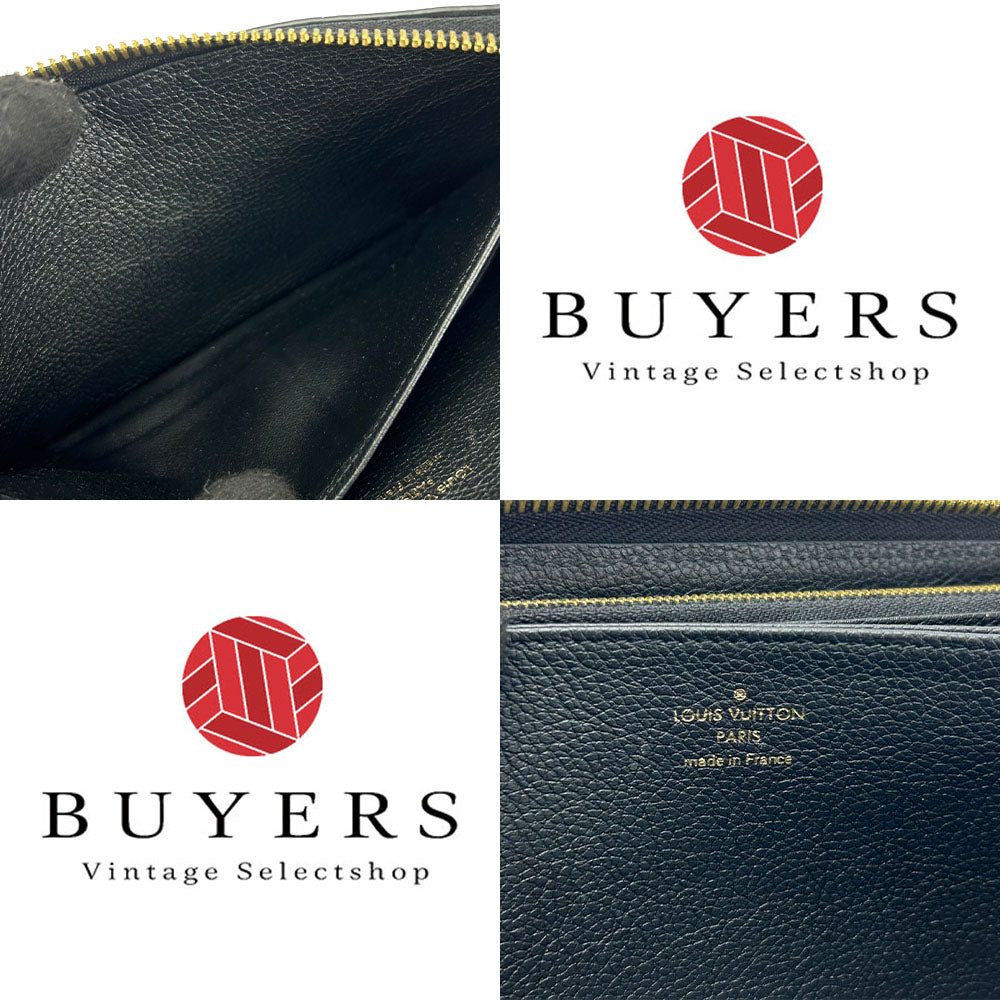 Louis Vuitton Long Wallet Purse M80481 Monogram Ann Platt Black Zippy Wallet Women(Unisex)