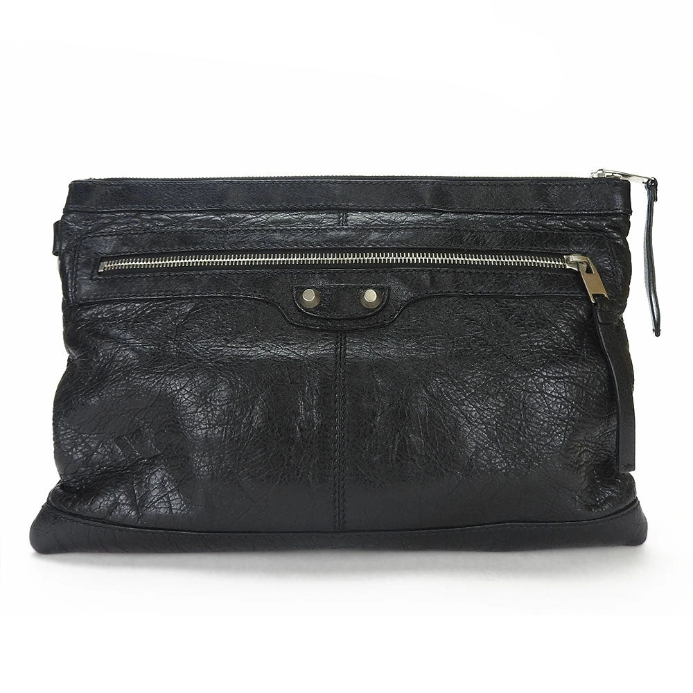 Balenciaga Clutch Bag 273022 Leather Black Clip M Classic Women(Unisex)