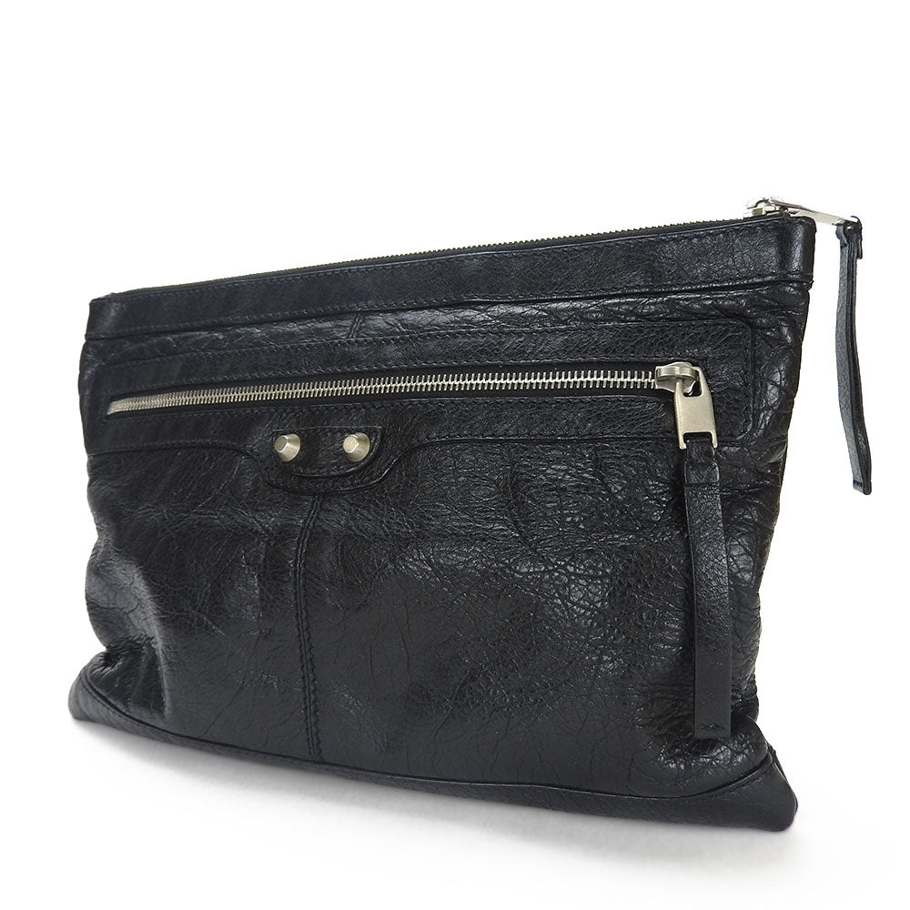 Balenciaga Clutch Bag 273022 Leather Black Clip M Classic Women(Unisex)