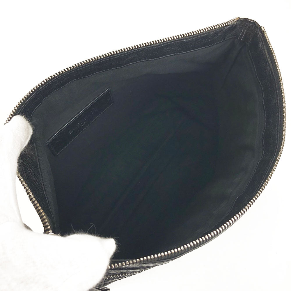 Balenciaga Clutch Bag 273022 Leather Black Clip M Classic Women(Unisex)
