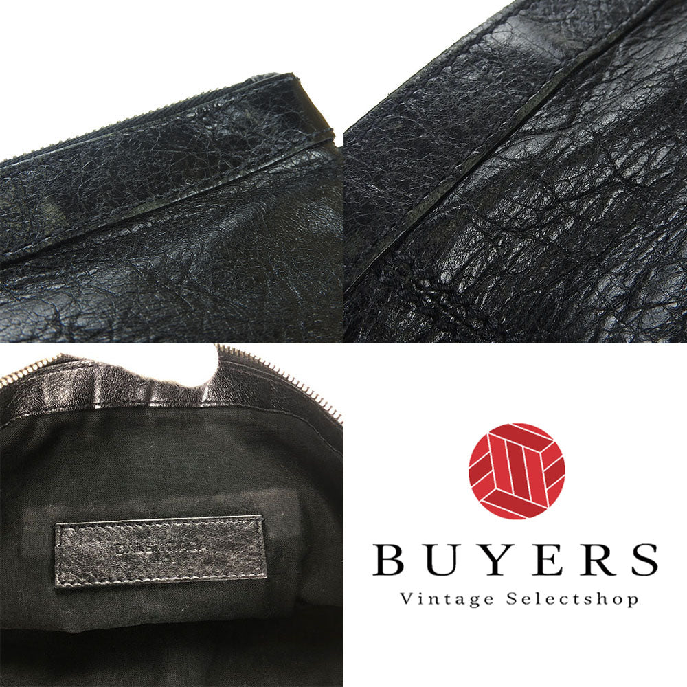 Balenciaga Clutch Bag 273022 Leather Black Clip M Classic Women(Unisex)