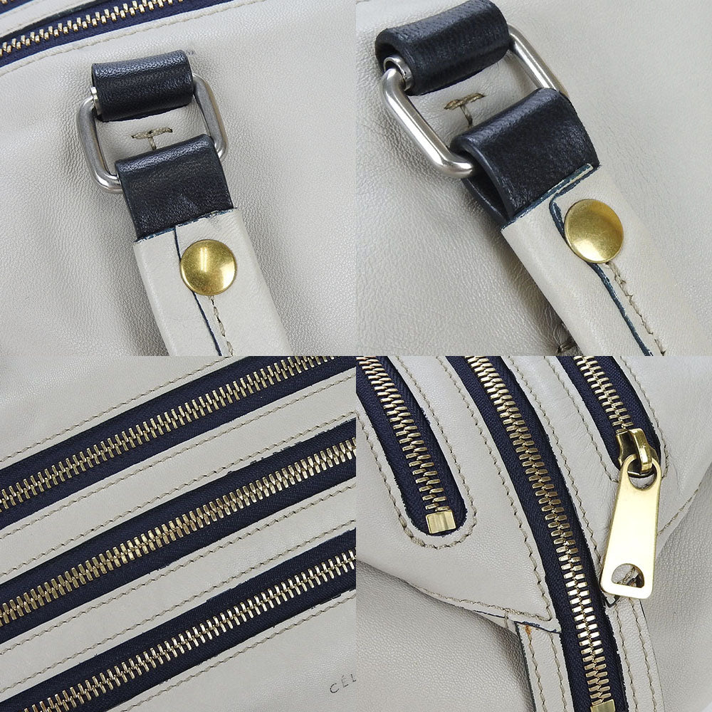 Celine Handbag 166393Fts.08Gc Leather Gray Marine Women