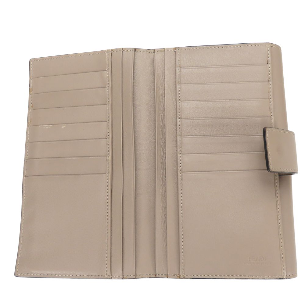 Fendi Bifold Wallet 8M0308 Leather Beige Peekaboo