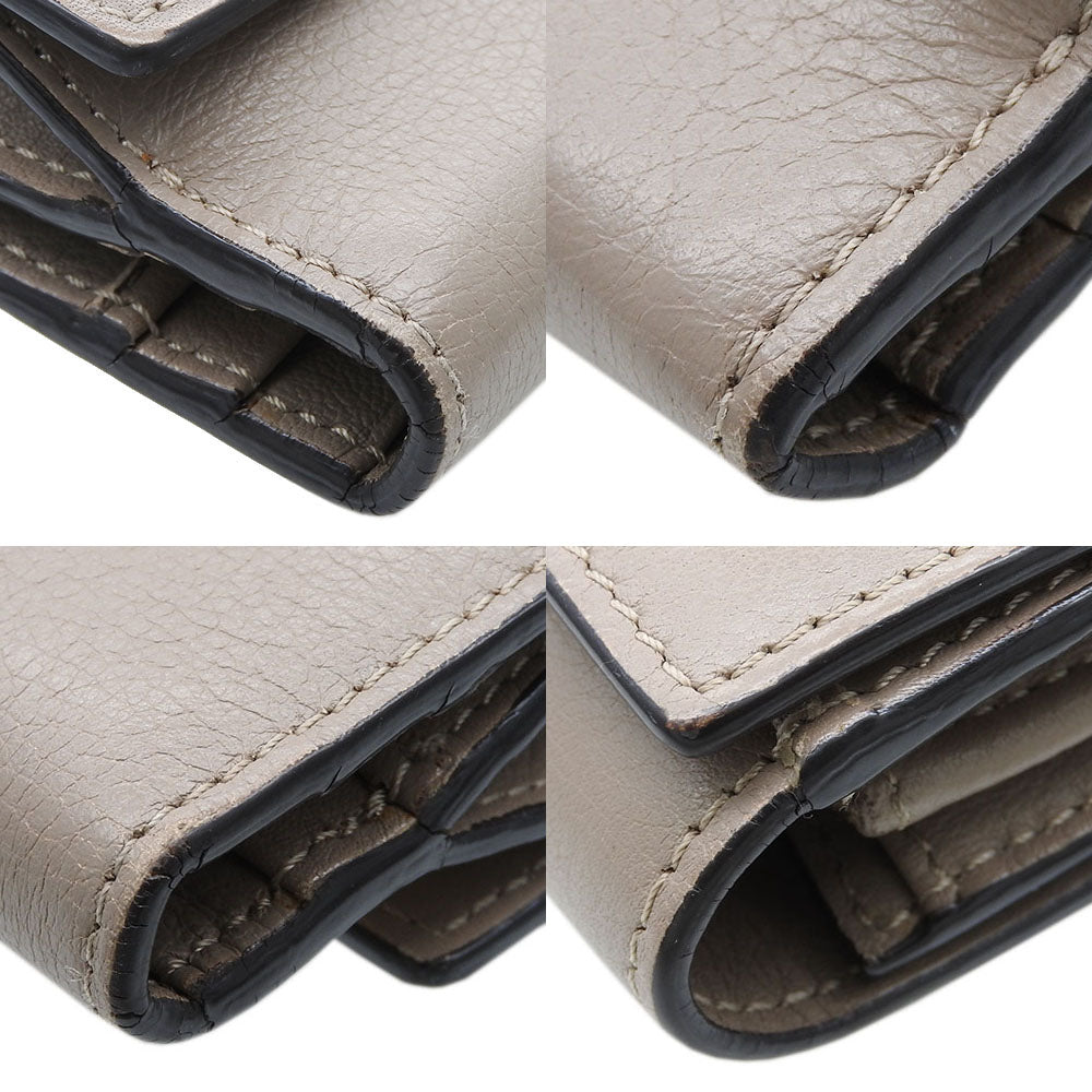Fendi Bifold Wallet 8M0308 Leather Beige Peekaboo