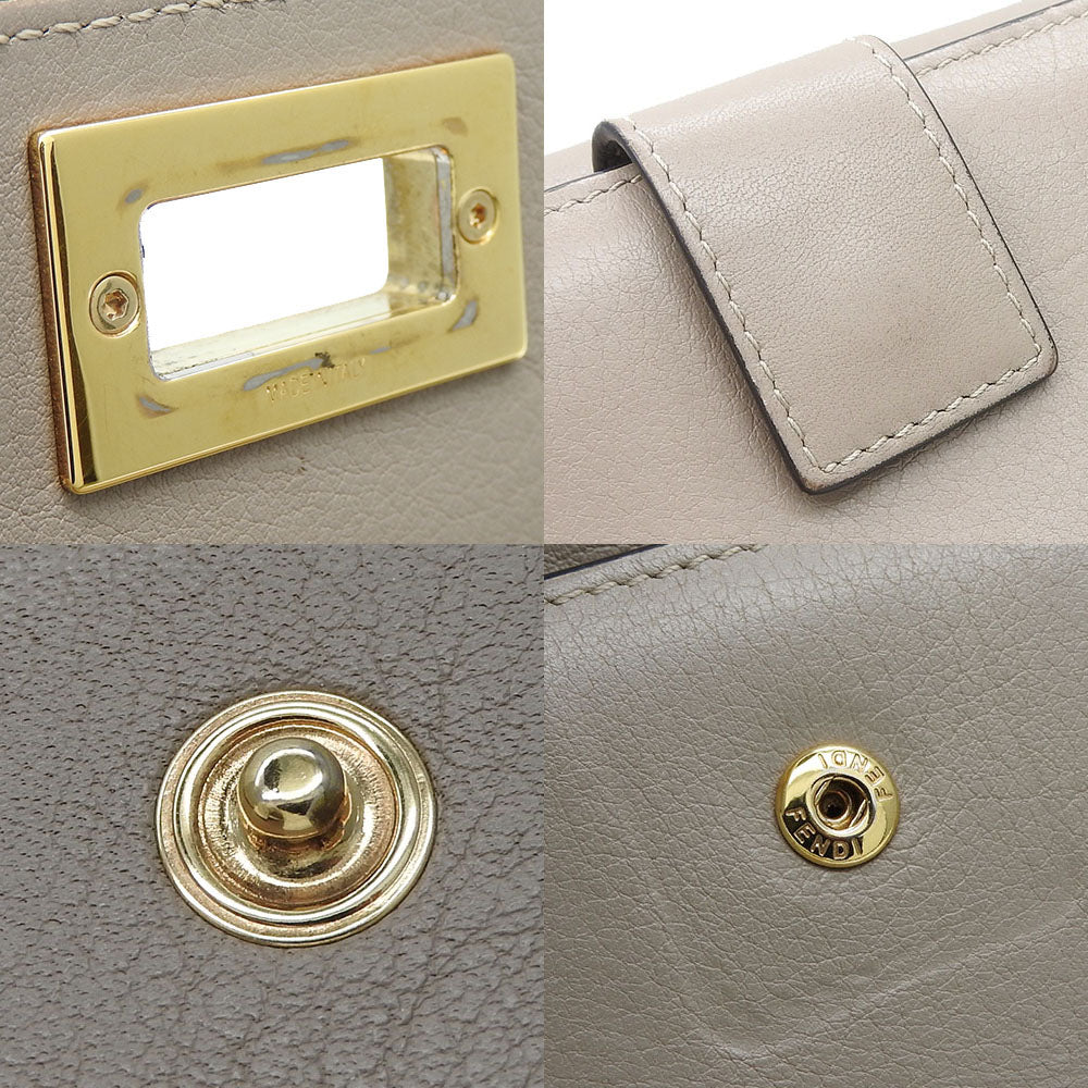 Fendi Bifold Wallet 8M0308 Leather Beige Peekaboo