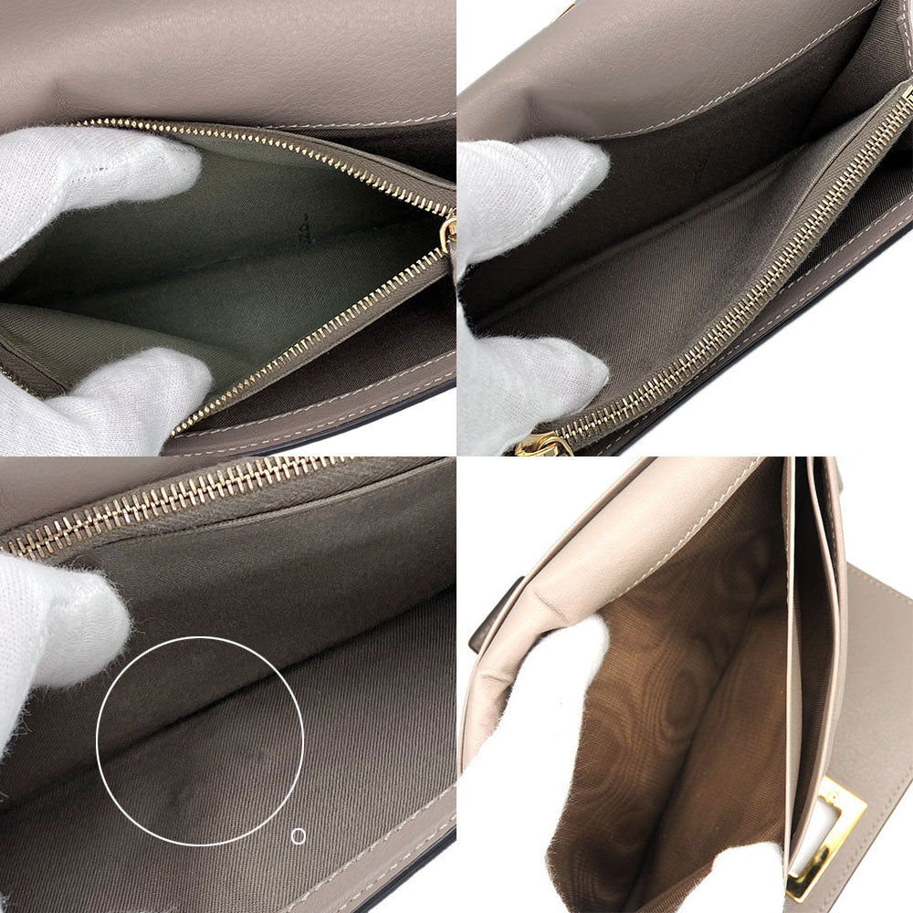 Fendi Bifold Wallet 8M0308 Leather Beige Peekaboo