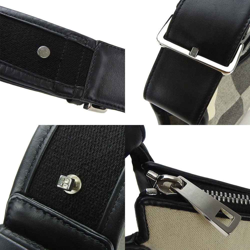 Bally Shoulder Bag Canvas, Leather Black Women