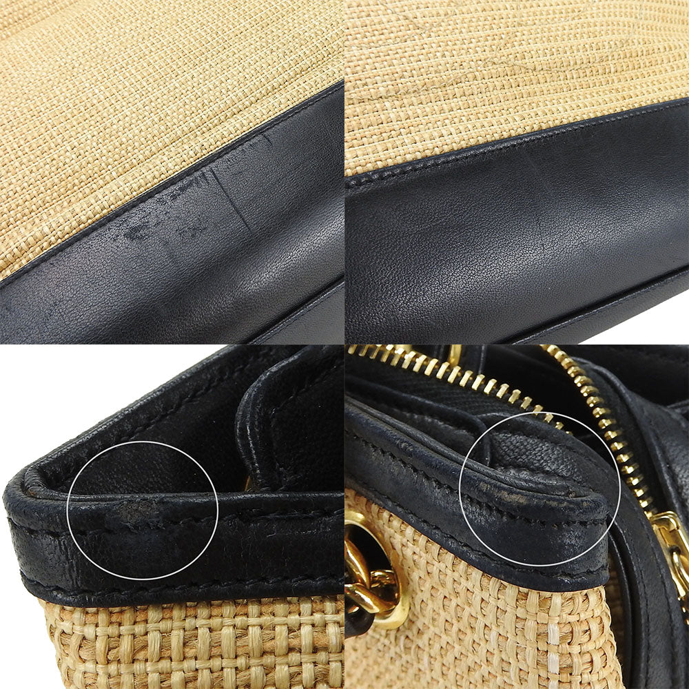 Chanel Tote Bag Leather, Straw Beige Type Women