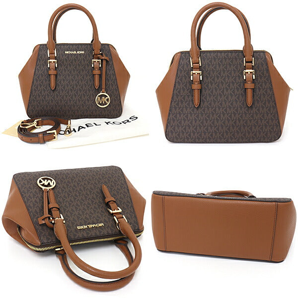 Michael Kors Handbag Pvc Coated Canvas Brown Signature 2Way