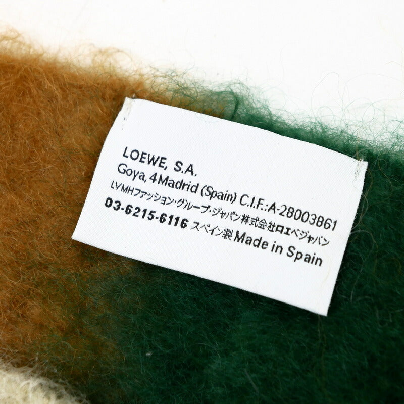 Loewe Scarf Mohair, Wool Multicolor Fringe Long Scarf Women(Unisex)