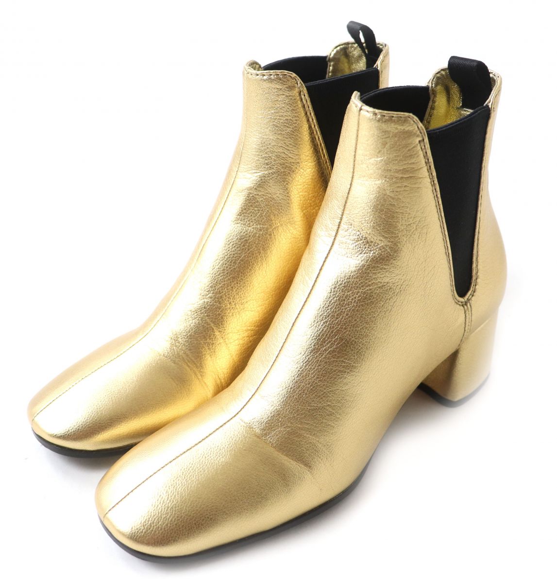 Prada Boots Leather Gold X Black Women 35