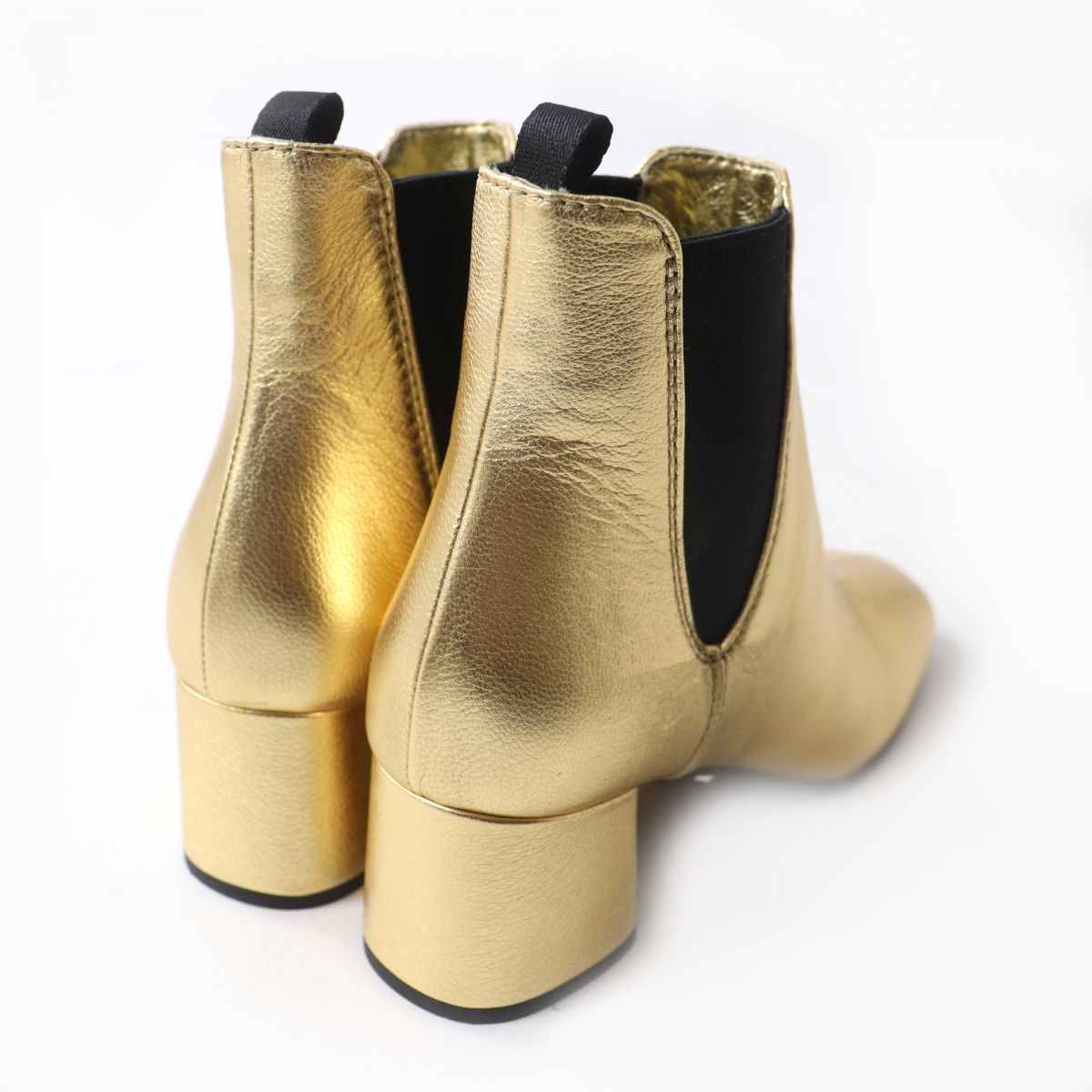Prada Boots Leather Gold X Black Women 35