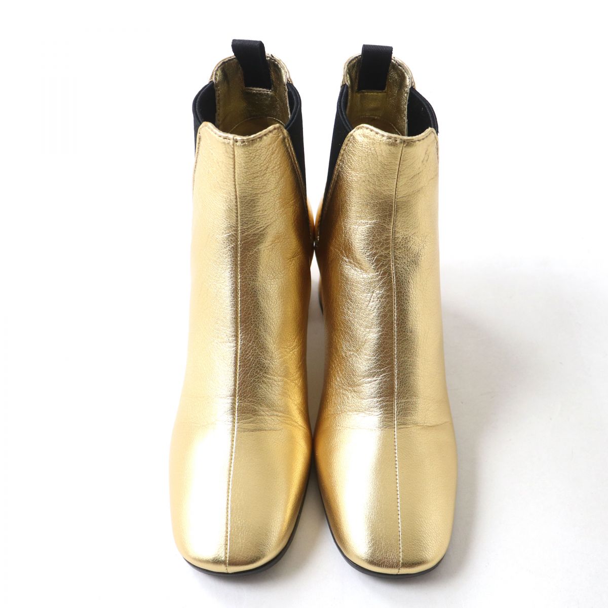 Prada Boots Leather Gold X Black Women 35
