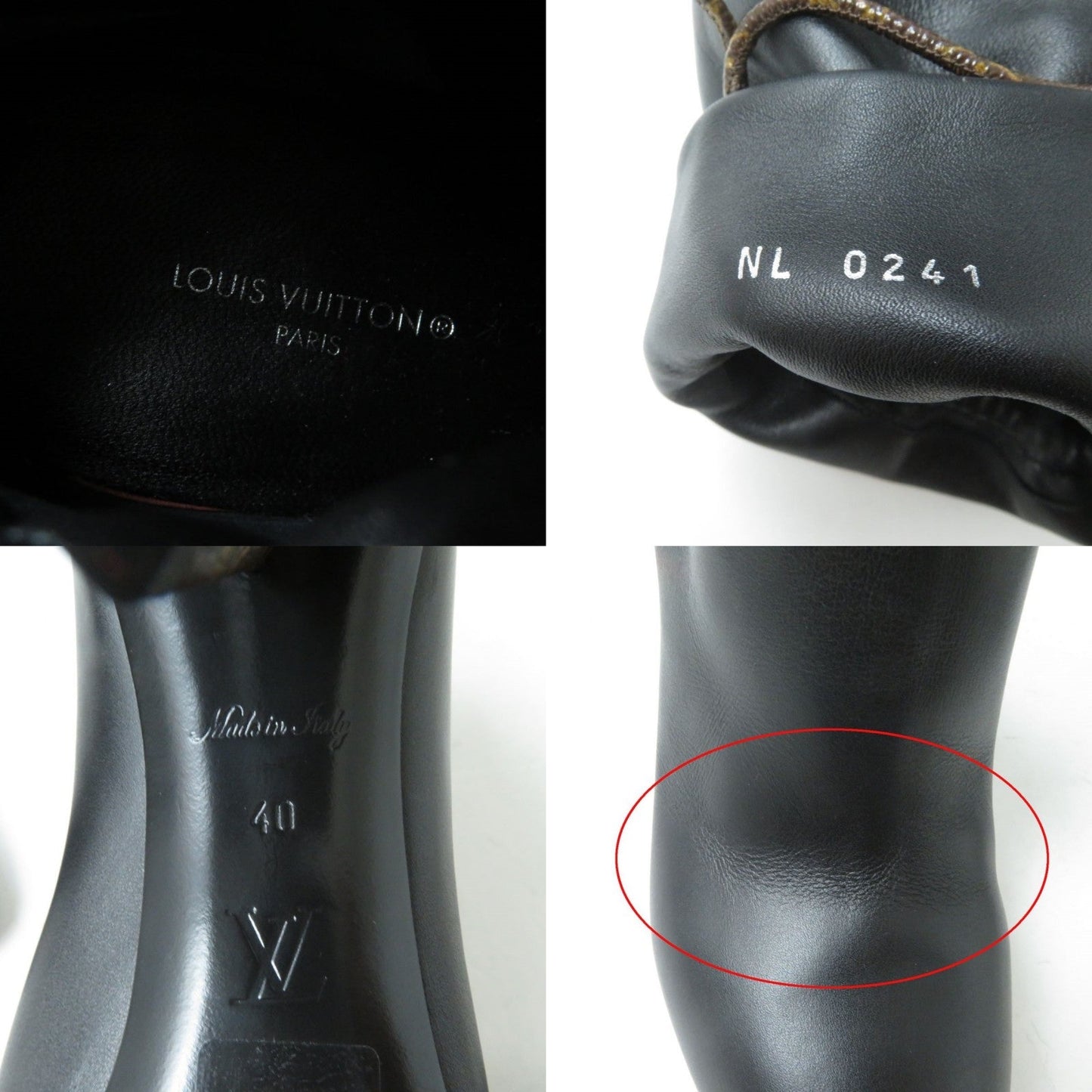Louis Vuitton Boots Leather Black Women 40