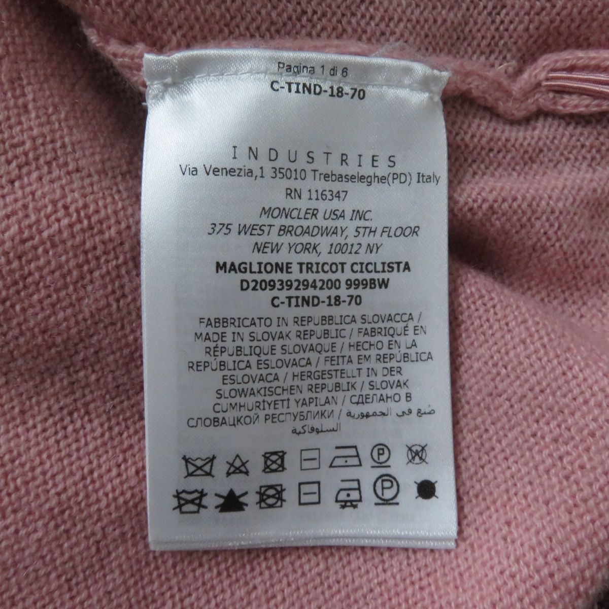 Moncler Knit Cashmere 100% Pink X Bordeaux Women S