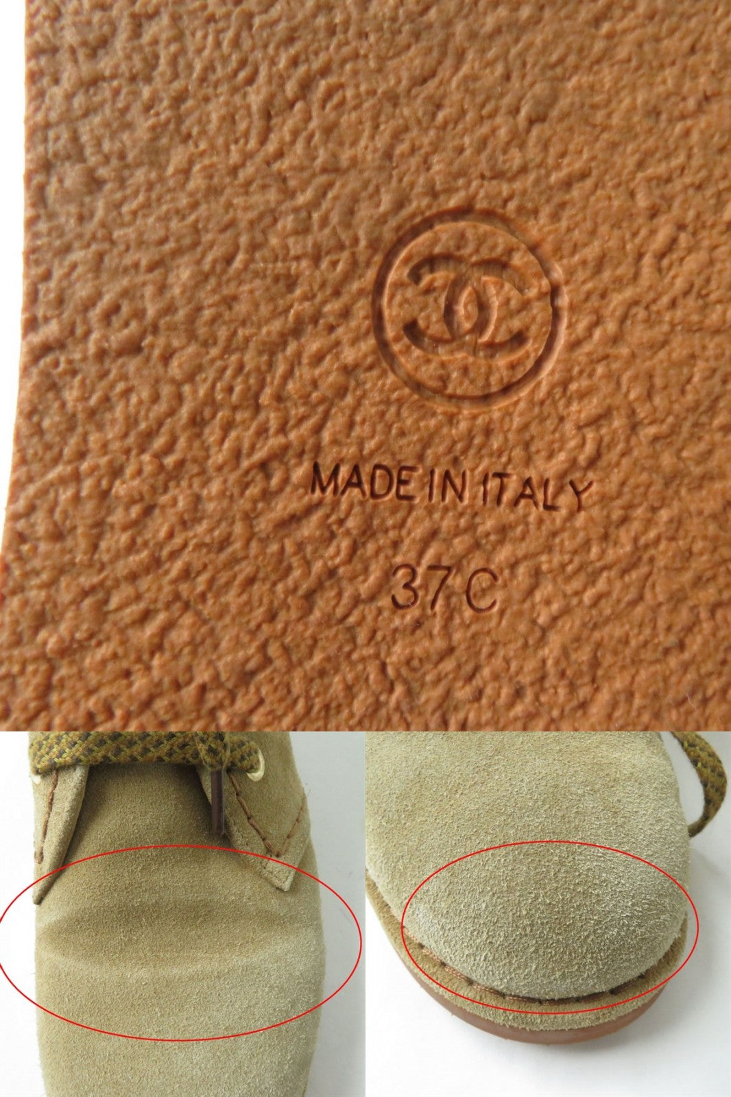 Chanel Boots Suede Leather Brown Women 37C