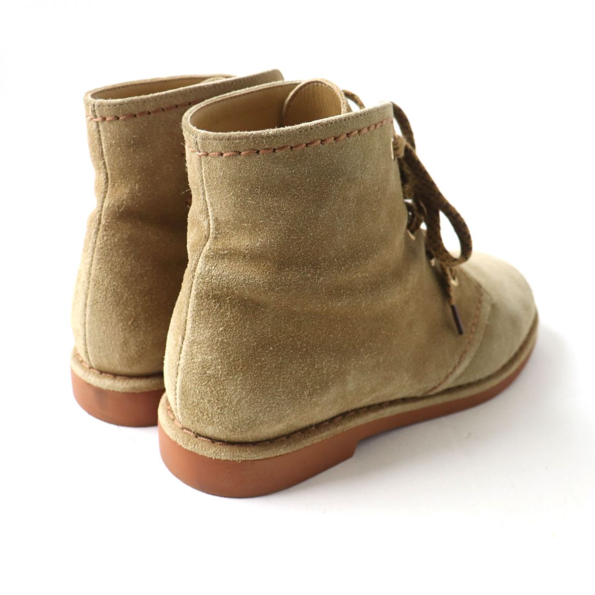 Chanel Boots Suede Leather Brown Women 37C