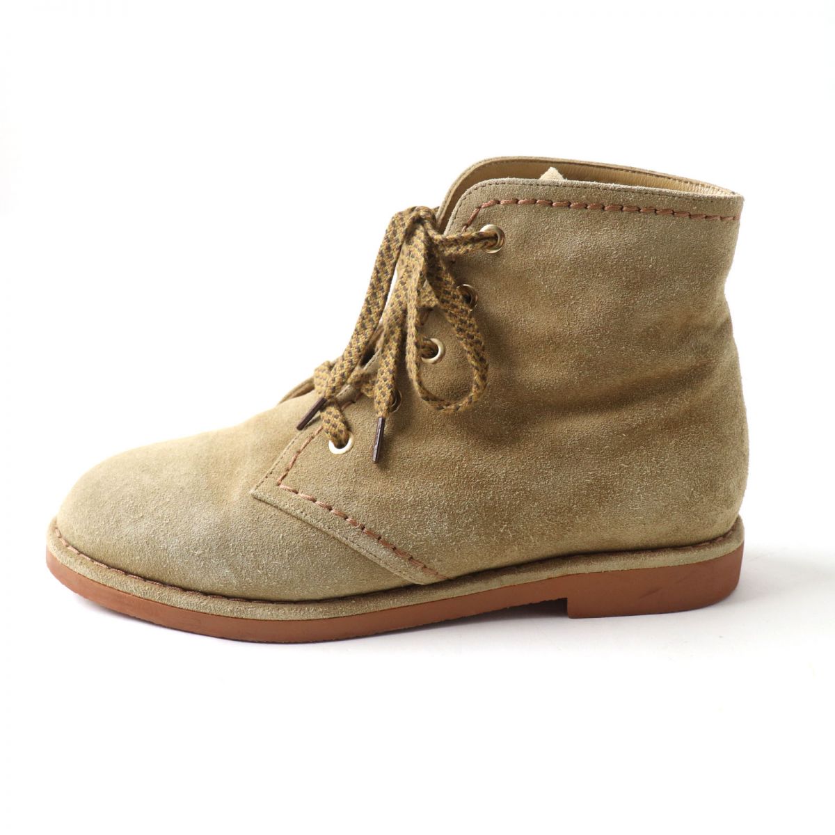 Chanel Boots Suede Leather Brown Women 37C