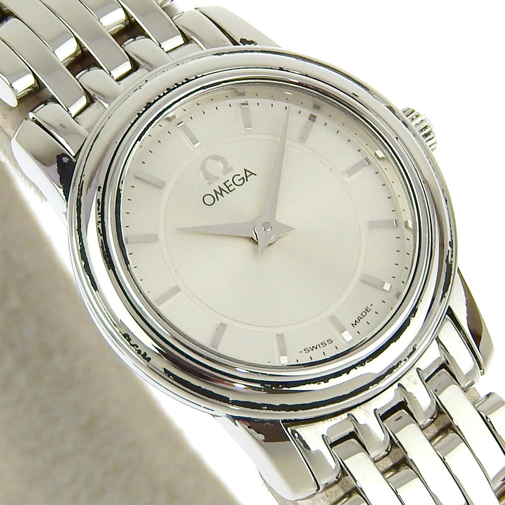 Omega Watches Quartz 4570.31 Stainless Steel Silver Devil Silver Dial Women