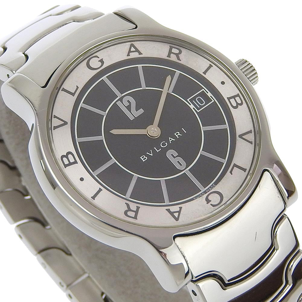 Bvlgari Watches Quartz St35S Stainless Steel Black Solo Tempo Black Dial Mens