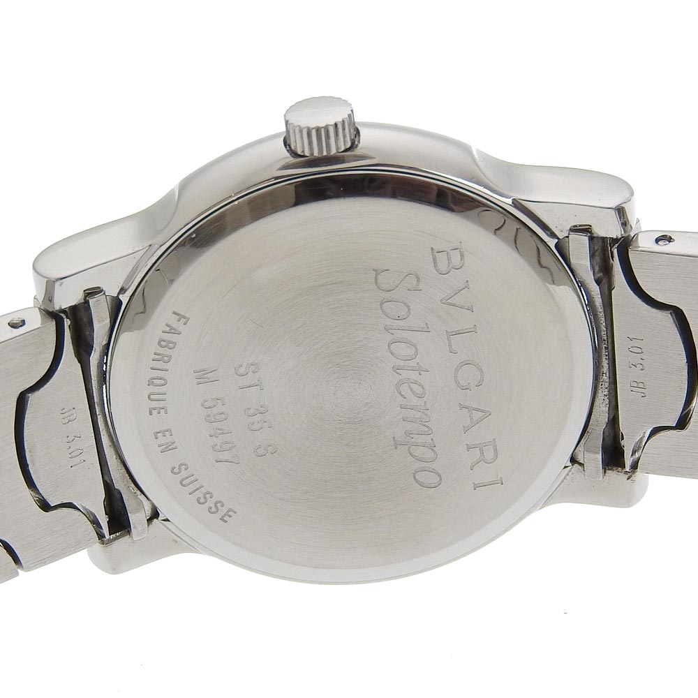 Bvlgari Watches Quartz St35S Stainless Steel Black Solo Tempo Black Dial Mens