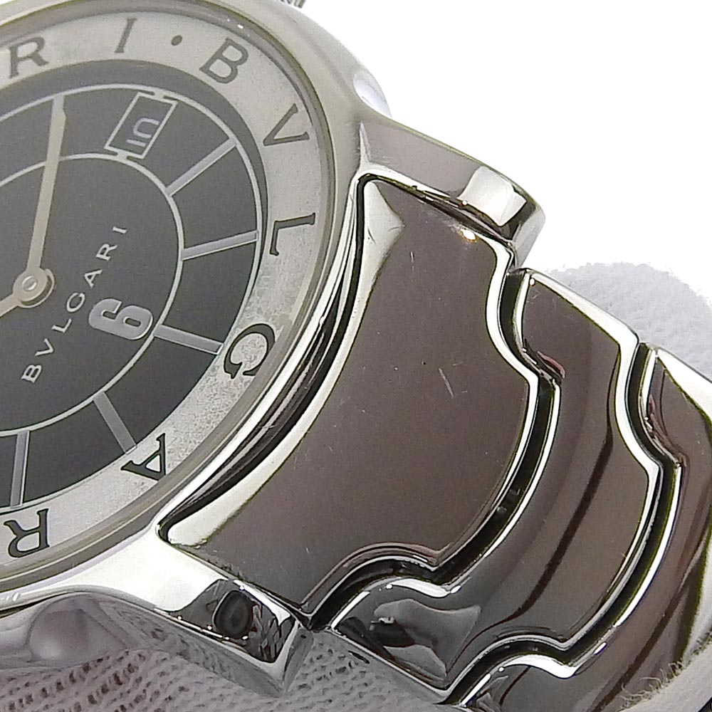Bvlgari Watches Quartz St35S Stainless Steel Black Solo Tempo Black Dial Mens
