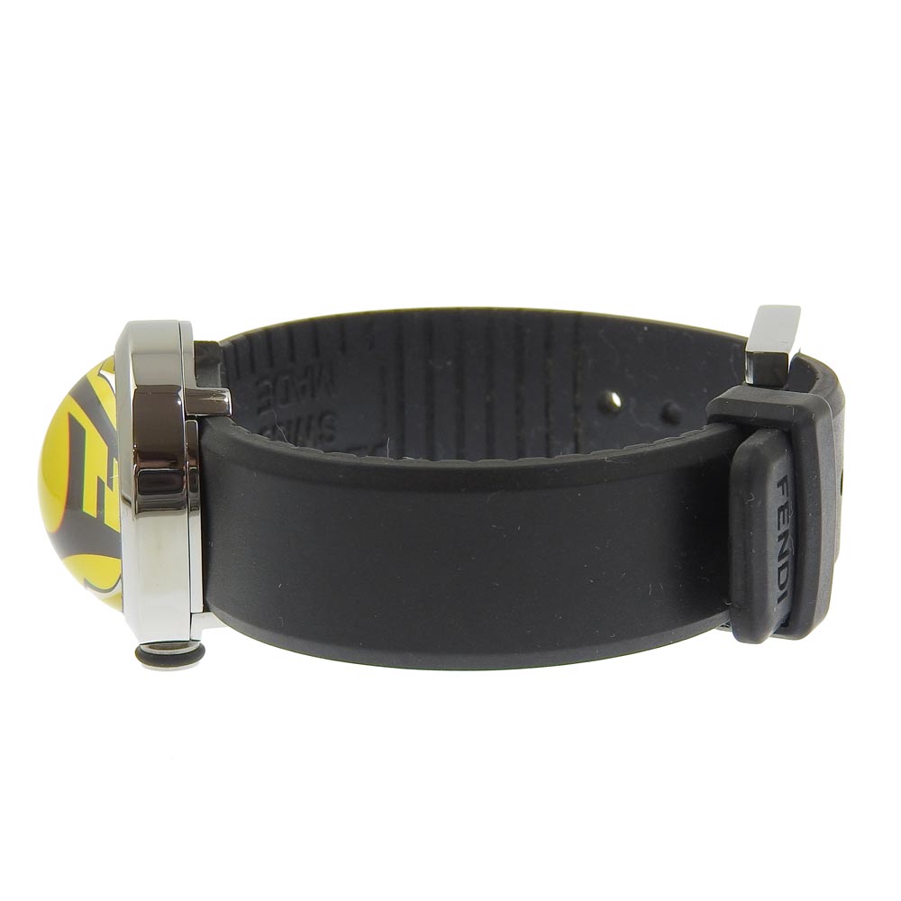Fendi Watches Quartz 8010L Stainless Steel, Rubber Silver Boothra Yellow Dial Women