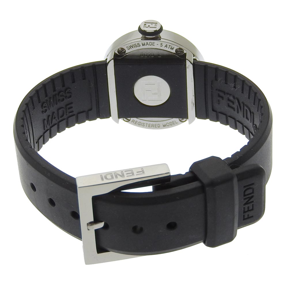 Fendi Watches Quartz 8010L Stainless Steel, Rubber Silver Boothra Yellow Dial Women