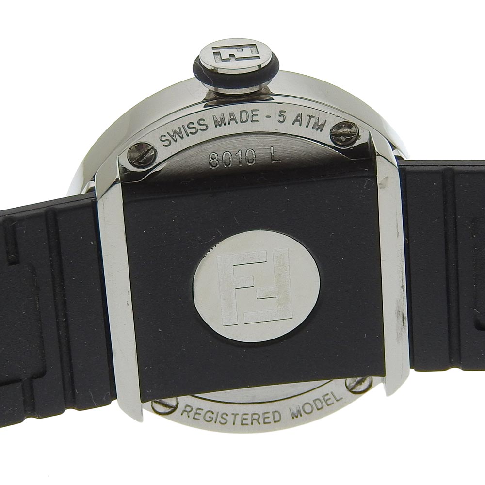 Fendi Watches Quartz 8010L Stainless Steel, Rubber Silver Boothra Yellow Dial Women