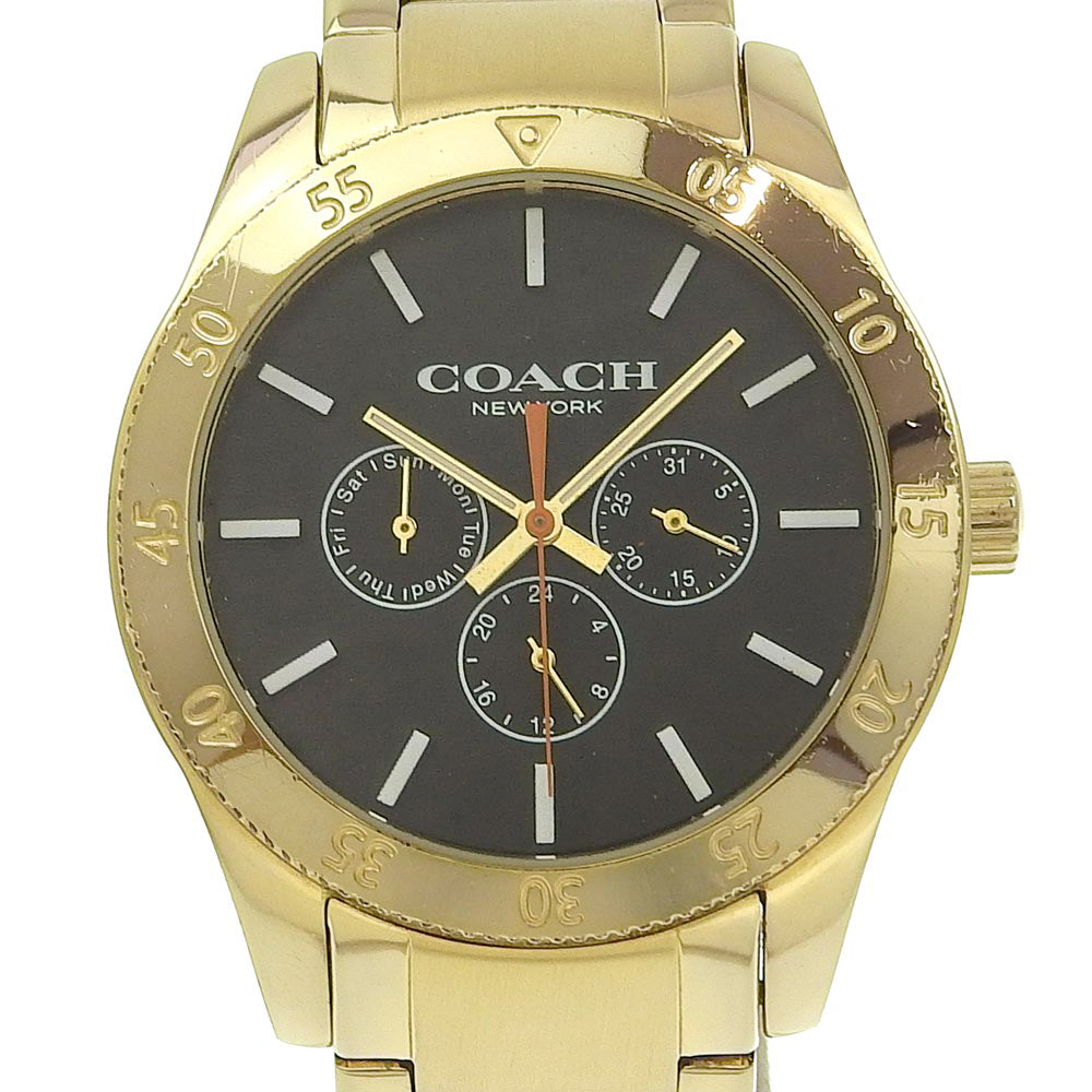 Coach Watches Quartz Ca133.2.95.1754 Plated Gold Black Day Date Black Dial Mens