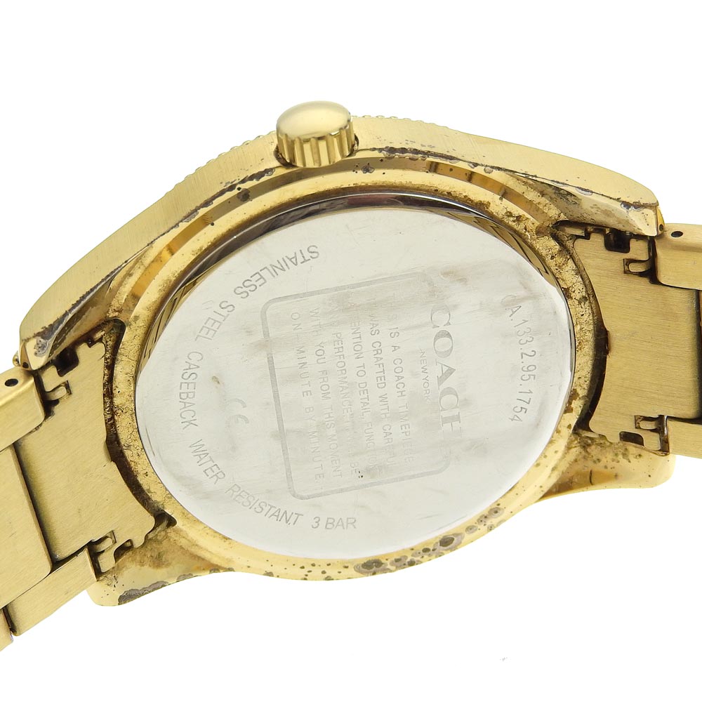 Coach Watches Quartz Ca133.2.95.1754 Plated Gold Black Day Date Black Dial Mens