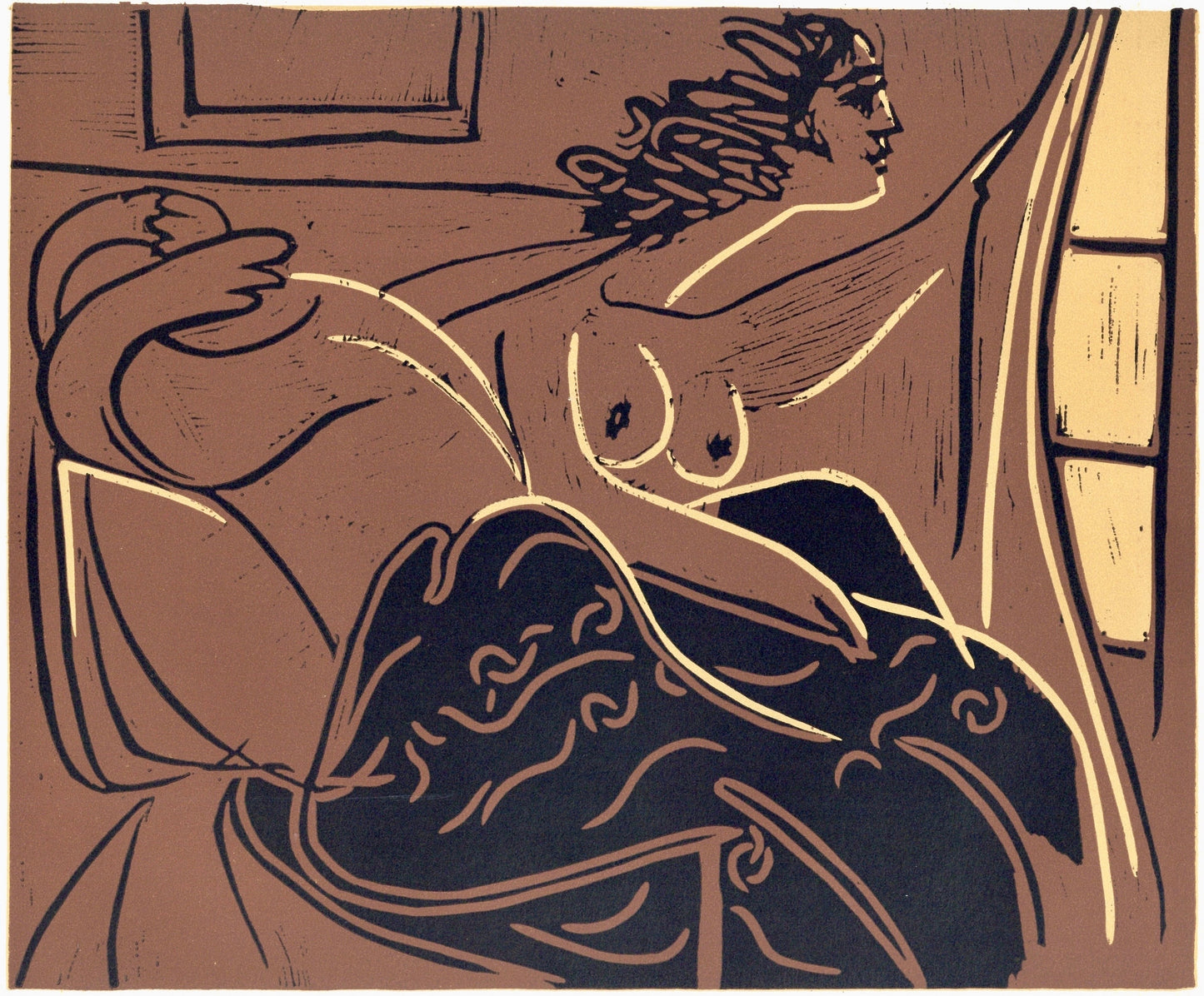 Pablo Picasso, Two Waking Women (Orozco 214), Grabados Al Linleo, Linocut