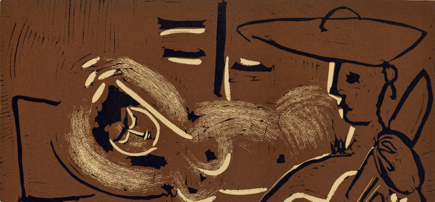 Pablo Picasso, The Aubade With Guitarist (Orozco 214), Grabados Al Linleo, Linocut