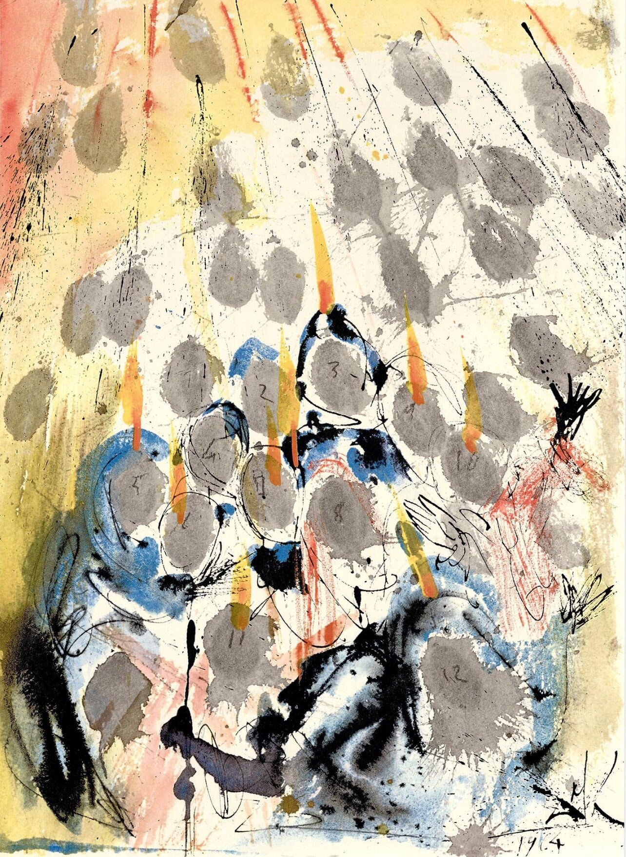 Salvador Dali, Composition (Michler/Lpsinger 1600; Field 69-3), Biblia Sacra, Lithograph