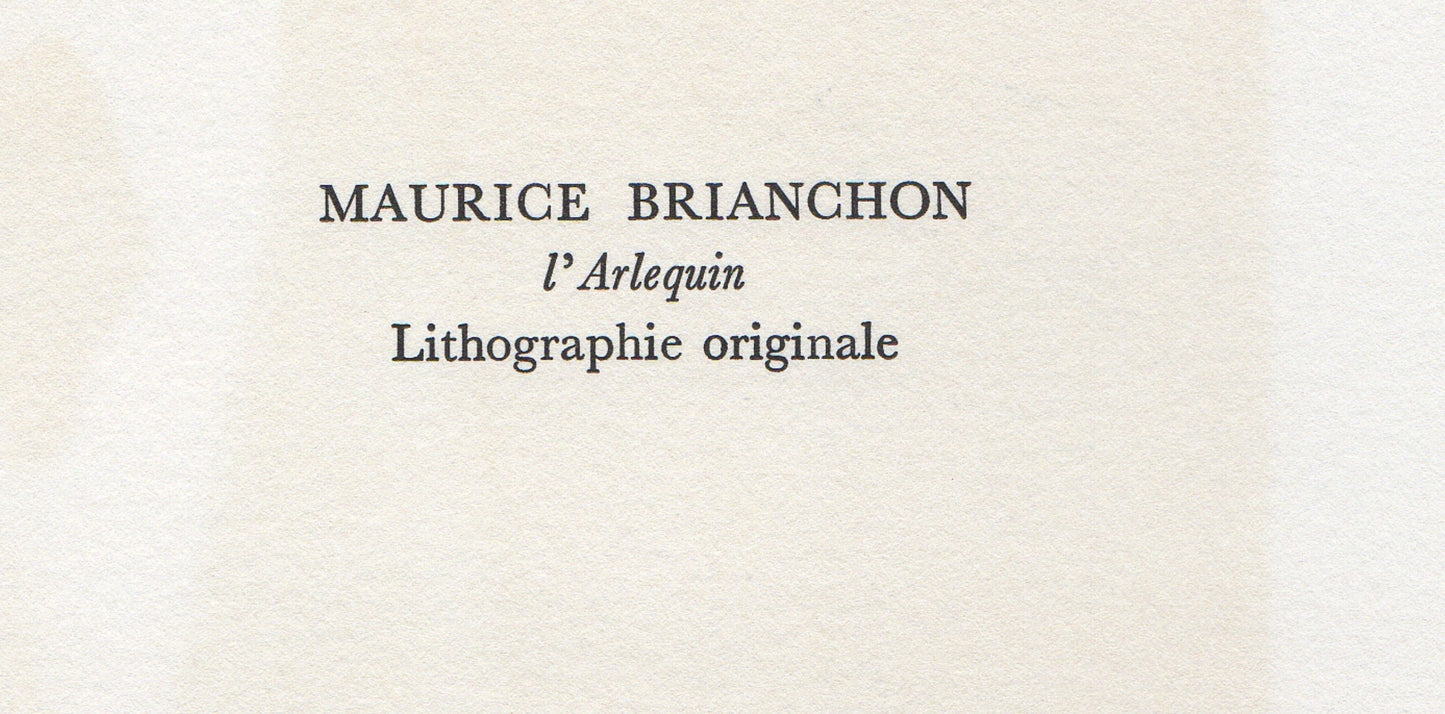 Maurice Brianchon, L'Arlequin, Souvenirs Et Portraits D'Artistes, Lithograph