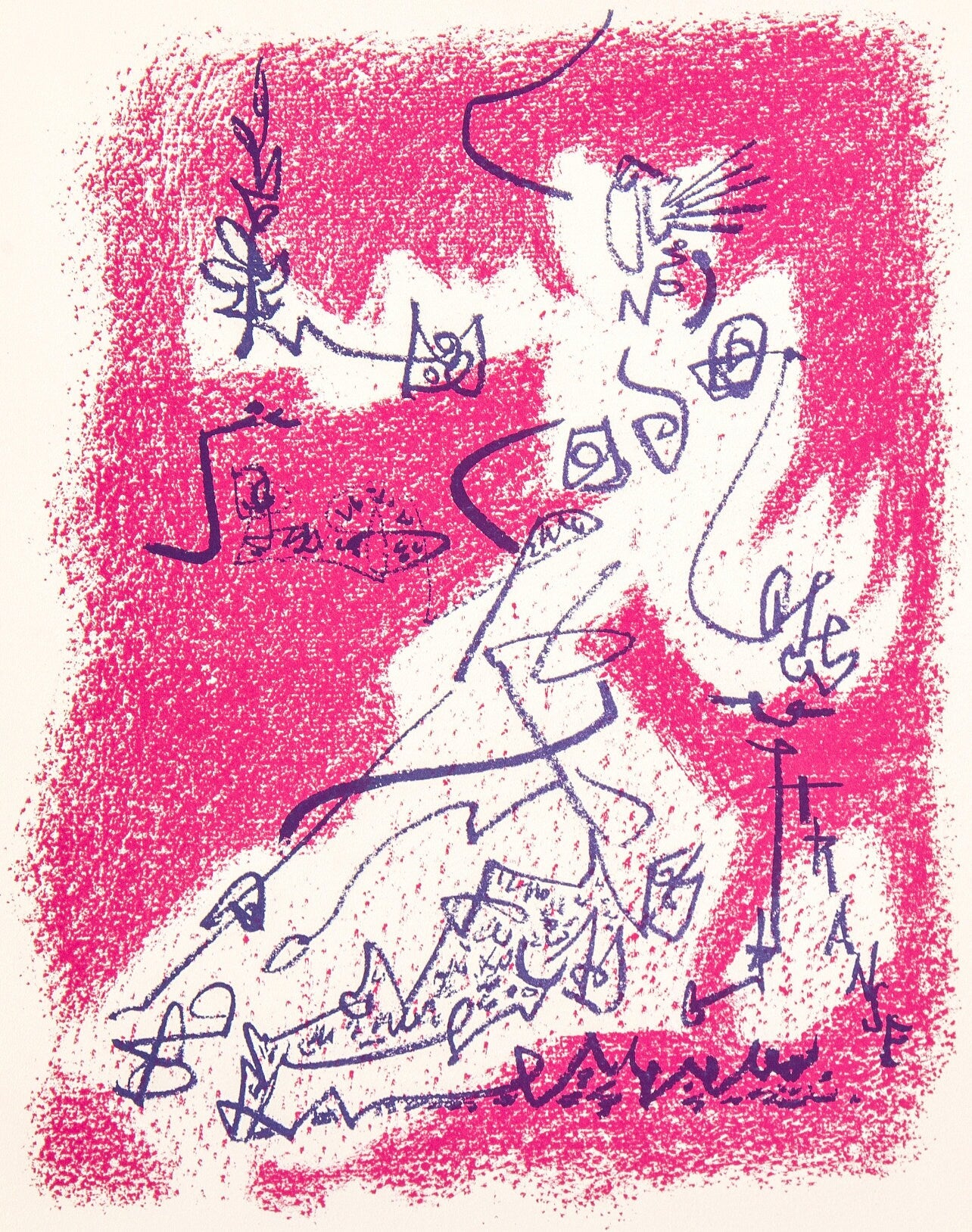 Andr Masson, Le Dpart, Souvenirs Et Portraits D'Artistes, Lithograph