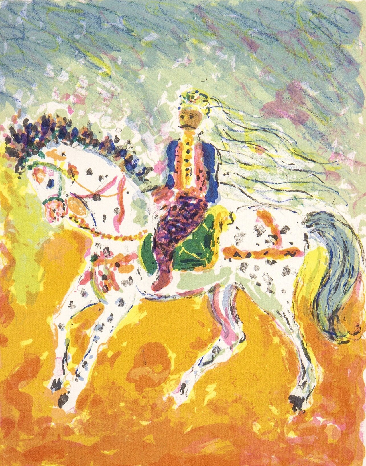 Constantin Terechkovitch, Cavalier Tunisien, Souvenirs Et Portraits D'Artistes, Lithograph