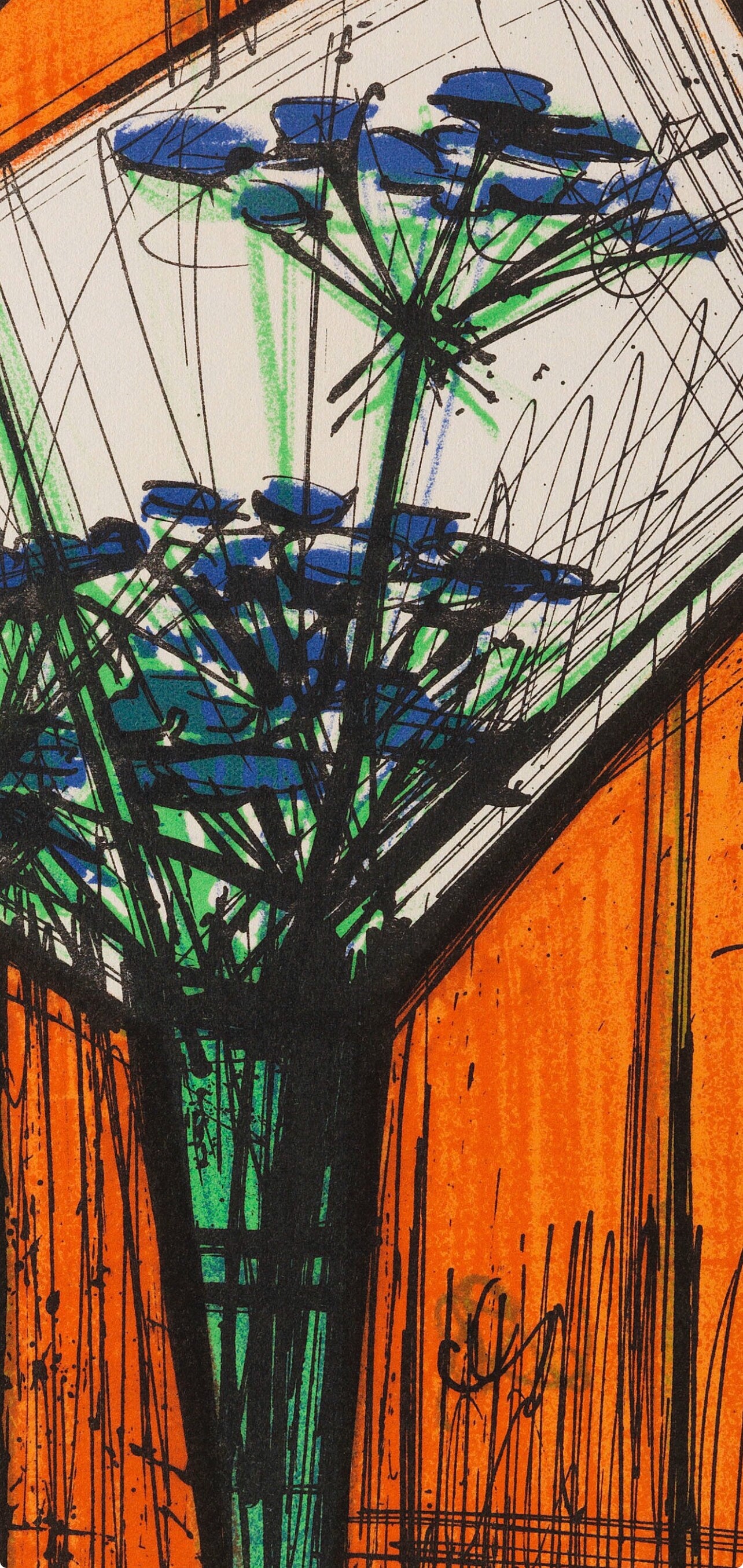 Bernard Buffet, Les Ombelles, Souvenirs Et Portraits D'Artistes, Lithograph