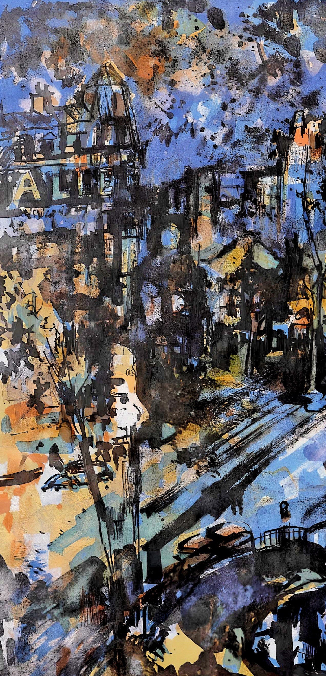 Jean Yves Commre, Place Pigalle La Nuit, Panorama De Paris, Au Temps De Paris Seine, Lithograph