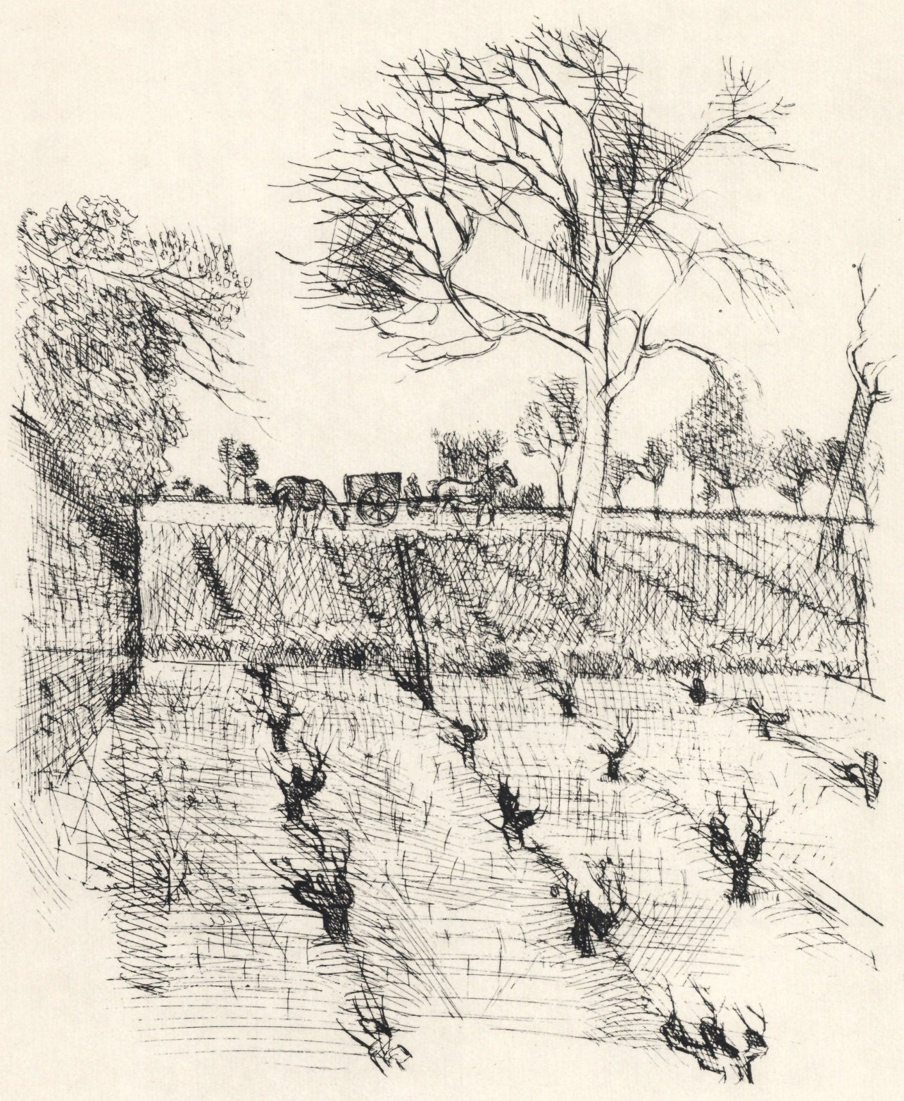 Maurice Brianchon, L'Hiver, Vins, Fleurs Et Flammes, Lithograph