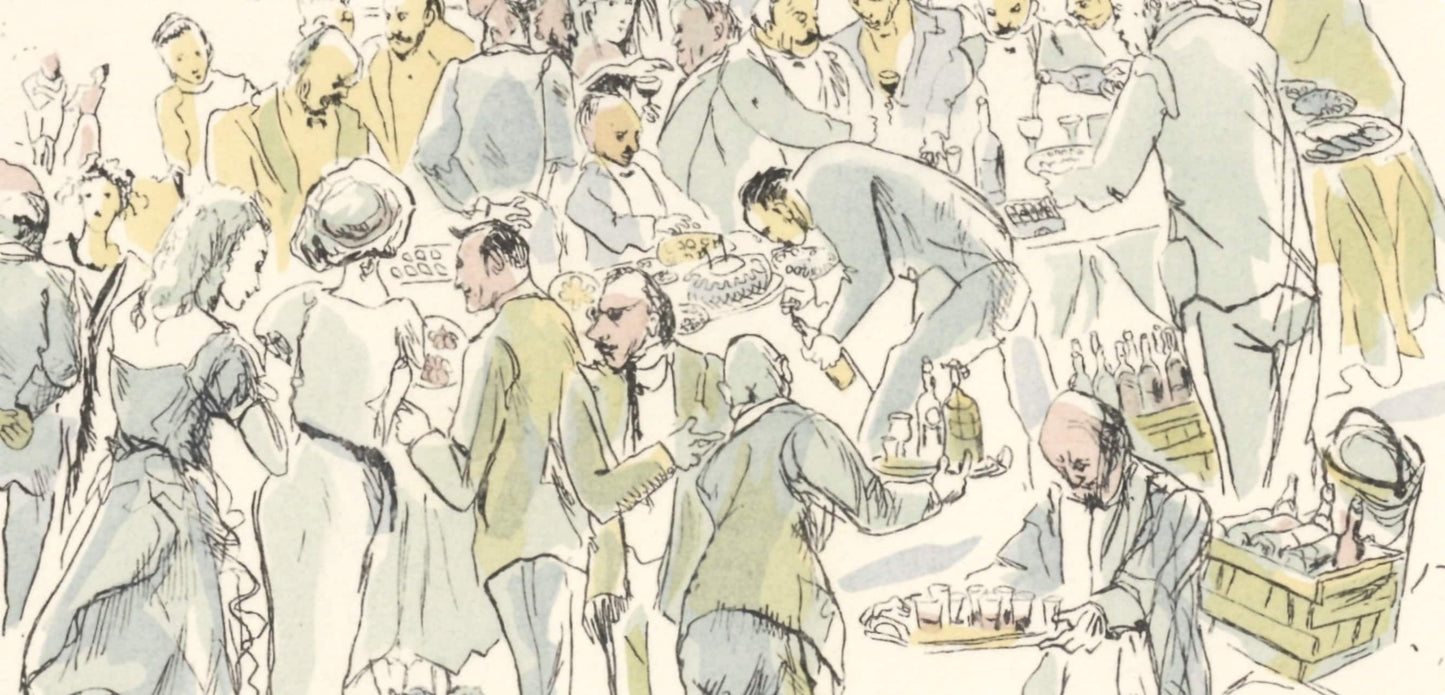 Lonard Tsugouharu Foujita (?? ??), Garden Party, Vins, Fleurs Et Flammes, Lithograph