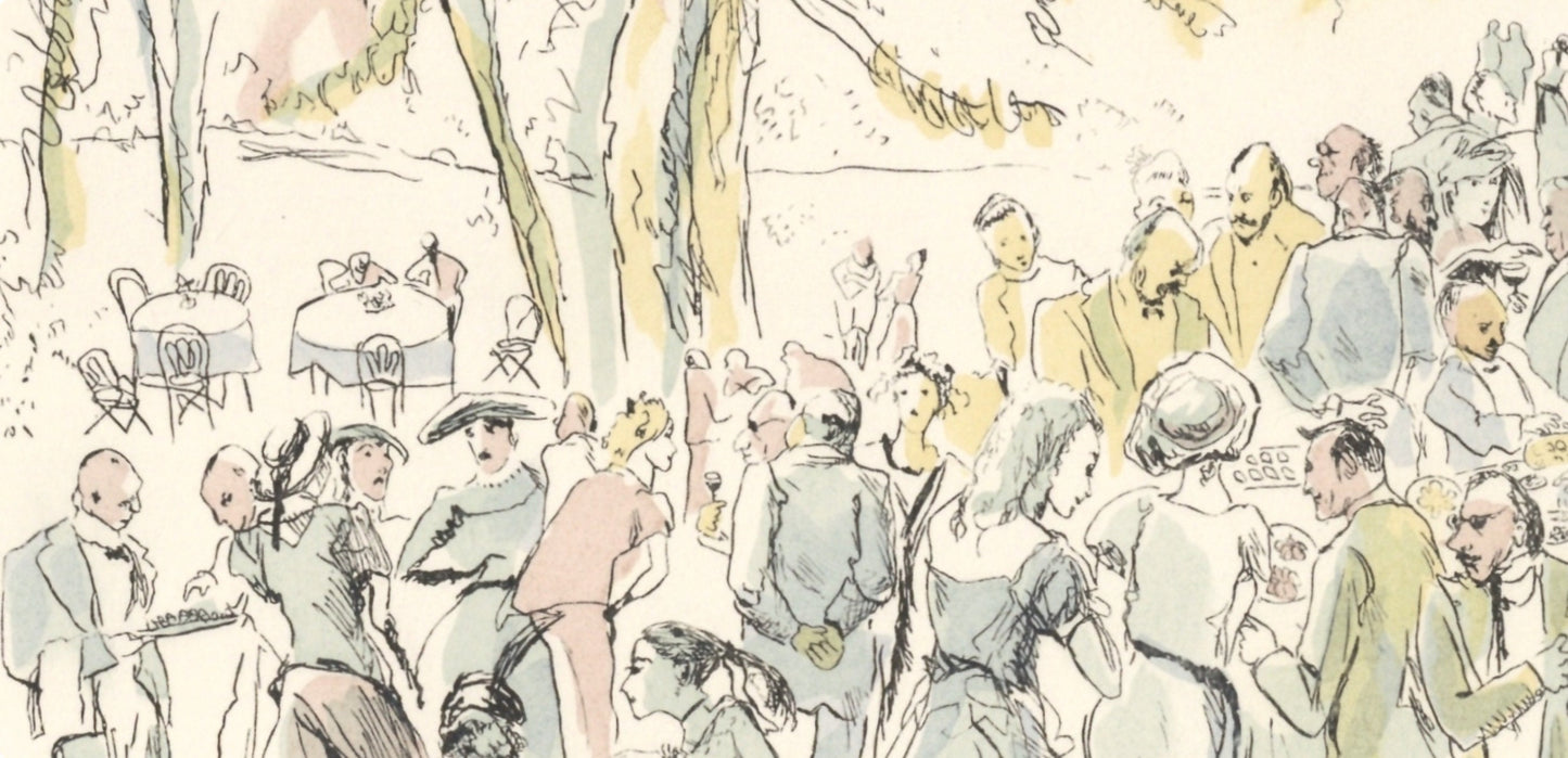Lonard Tsugouharu Foujita (?? ??), Garden Party, Vins, Fleurs Et Flammes, Lithograph
