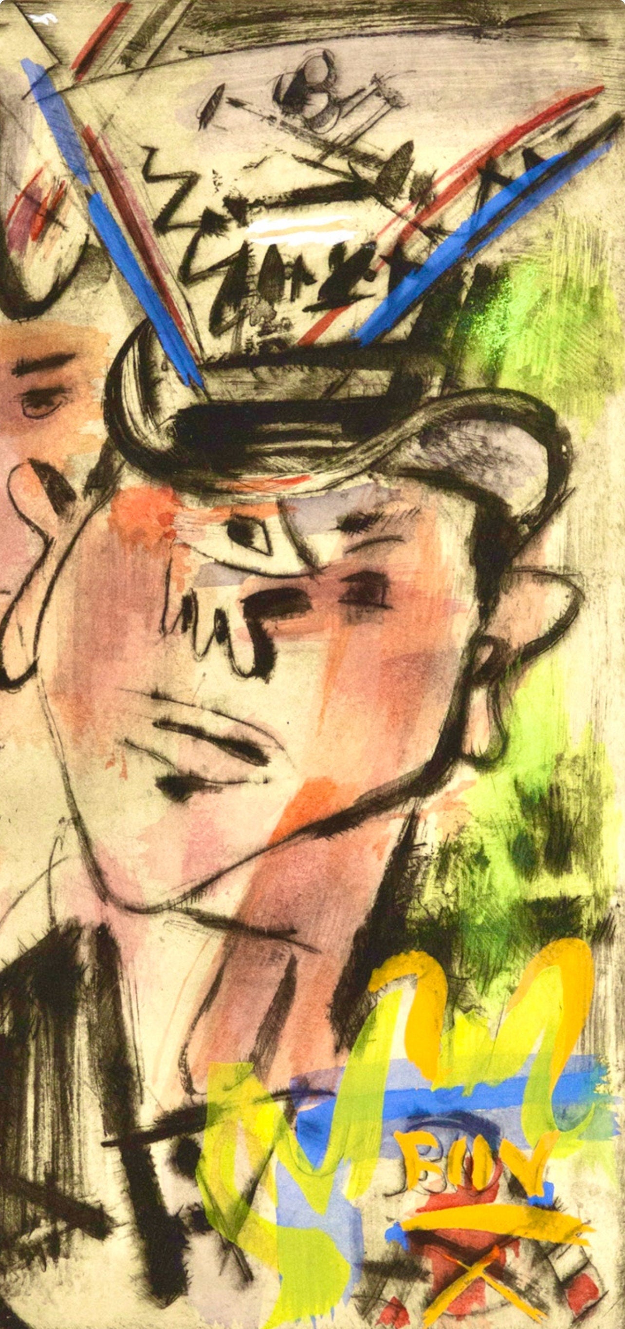Gen Paul, Le Quart Du Tourlourou, Vins, Fleurs Et Flammes, Lithograph