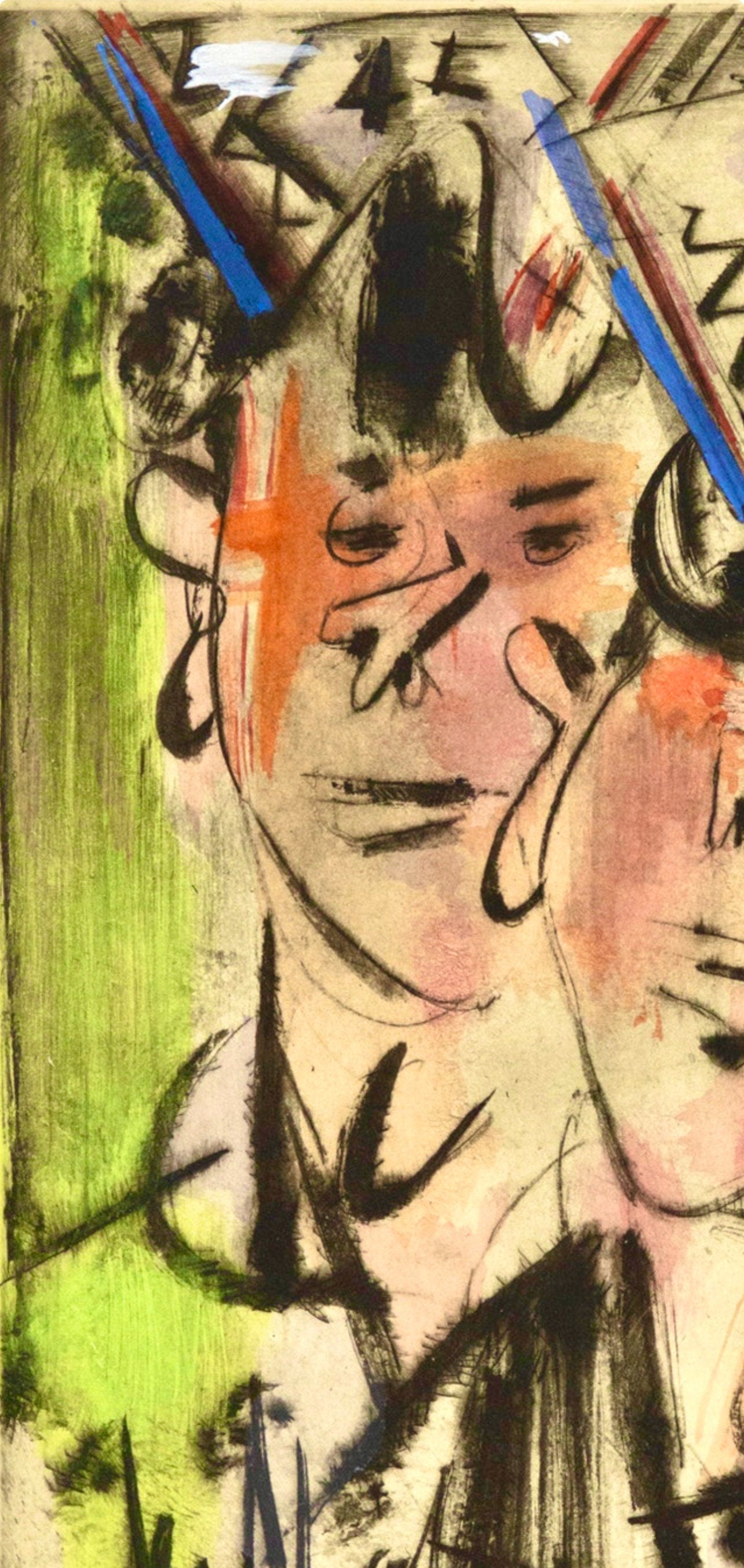 Gen Paul, Le Quart Du Tourlourou, Vins, Fleurs Et Flammes, Lithograph