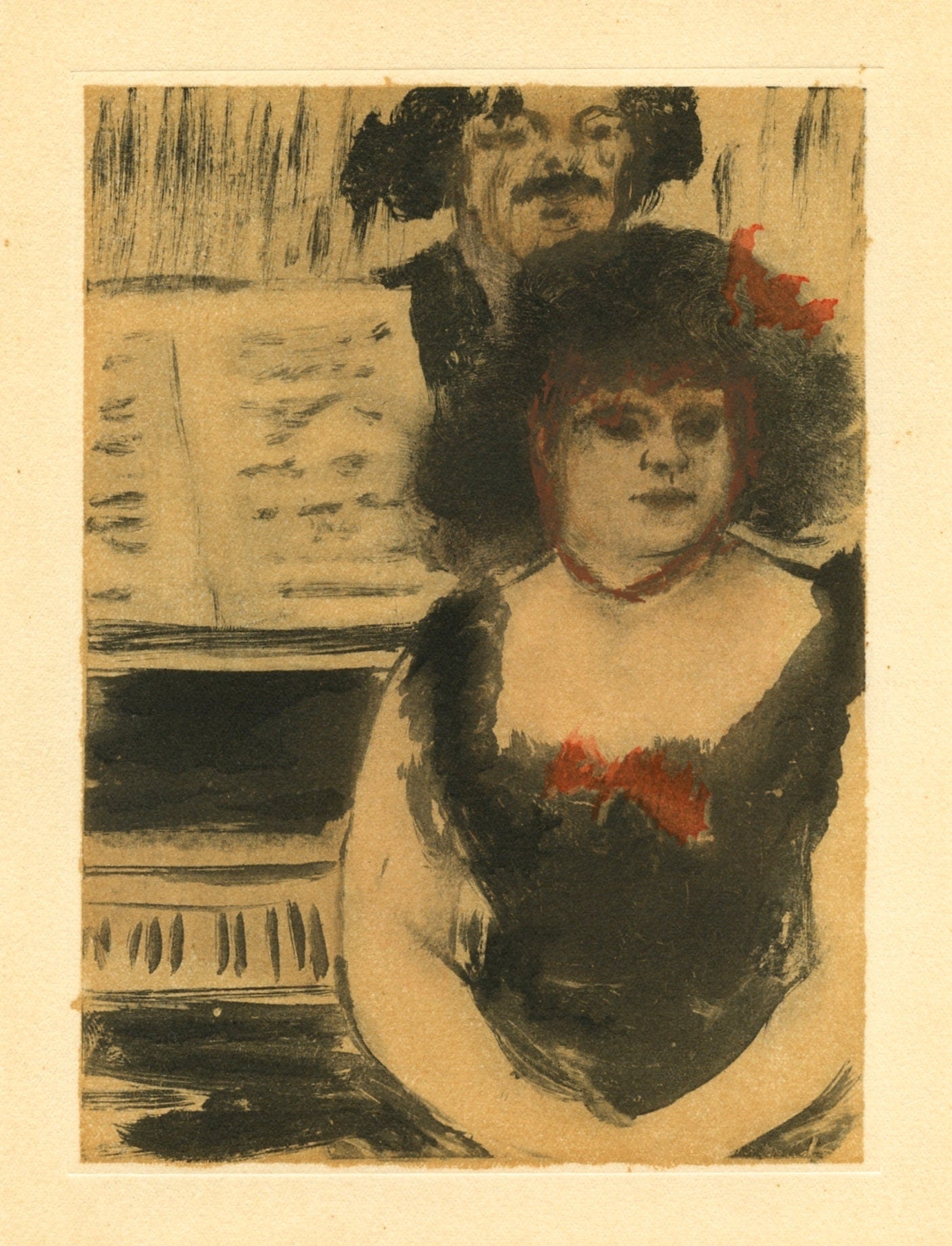 Edgar Degas, La Pianiste Et Le Chanteur, E. Degas Monotypes, Monotype