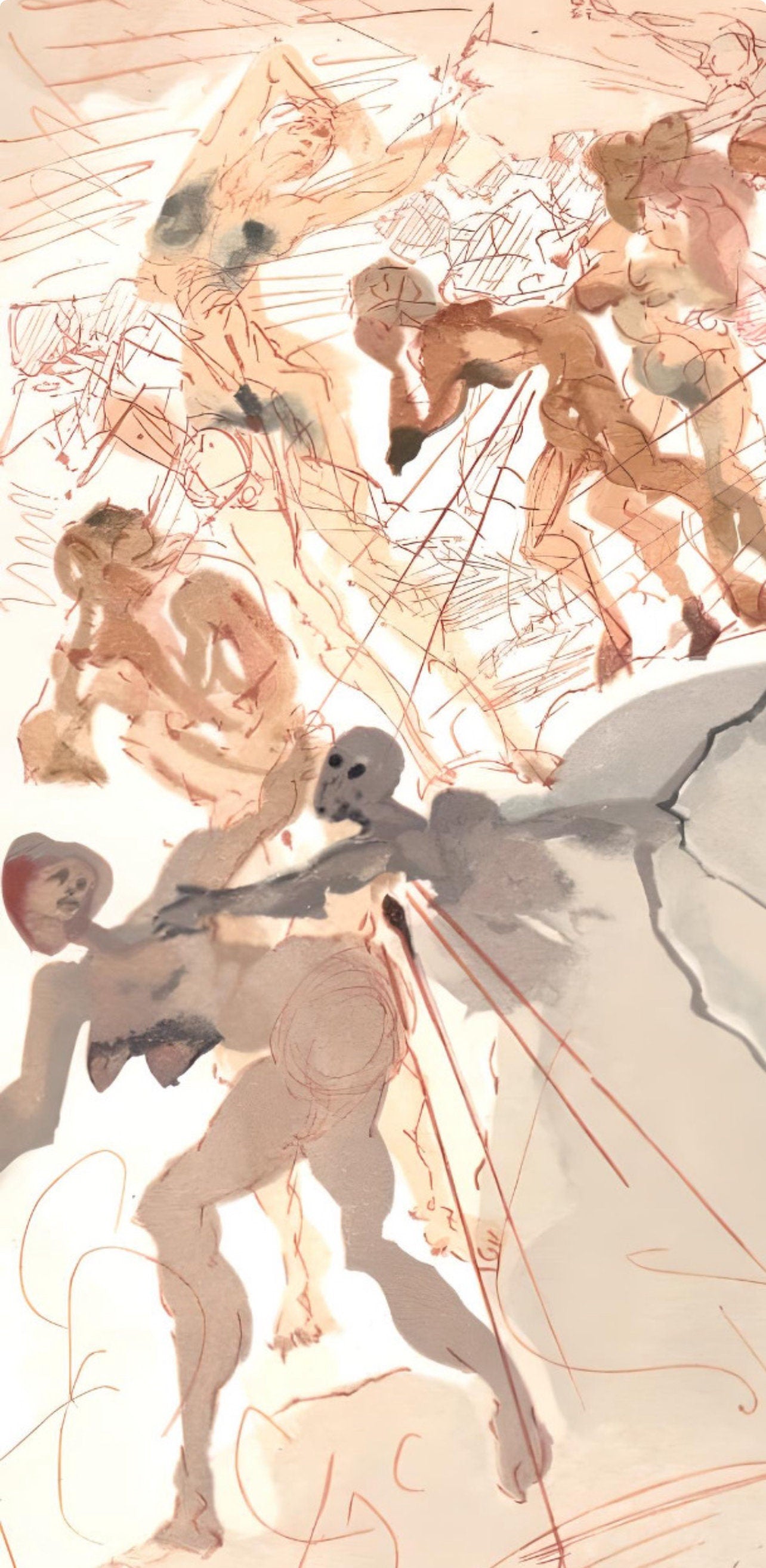 Salvador Dali, The Lustful (Michler/Lpsinger 1039-1138; Field 189-200), La Divine Comdie, Woodcut